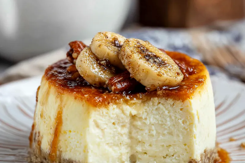 Ingredients for banana pudding cheesecake including cream cheese, vanilla wafers, ripe bananas, pudding mix, and whipping cream arranged on a marble countertop