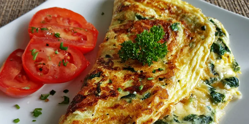 Classic Spinach &amp; Cheese Omelette