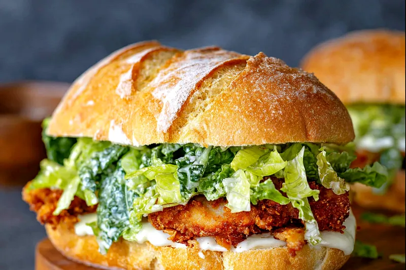 Golden-brown chicken breast frying in bubbling oil showing perfect crispy coating, with wire cooling rack and seasoning ready nearby